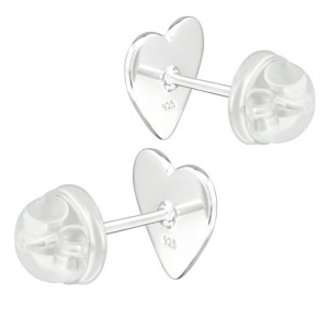 Színes Szív gyerek prémium stift fülbevaló 925 ezüst
