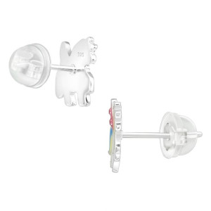 Színes unikornisos gyerek prémium stift fülbevaló 925 ezüst