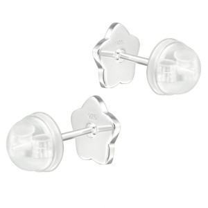 Pink Virágos gyerek prémium stift fülbevaló 925 ezüst