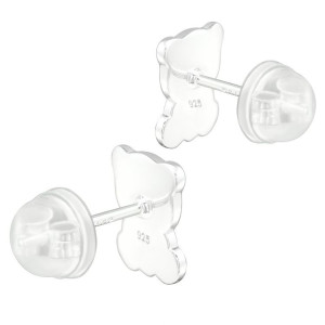 Pandamackó szívvel gyerek prémium stift fülbevaló 925 ezüst