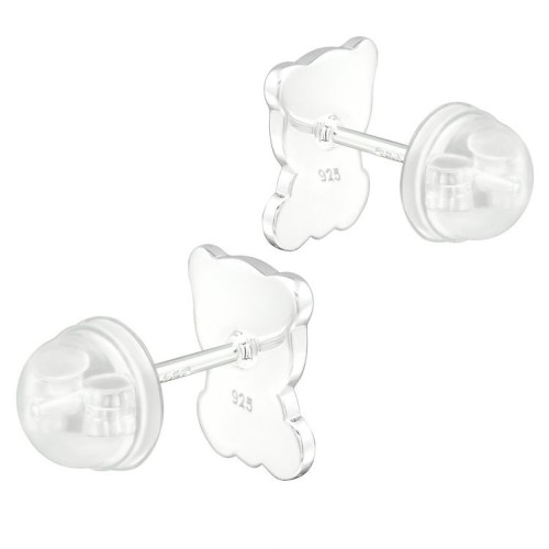 Pandamackó szívvel gyerek prémium stift fülbevaló 925 ezüst