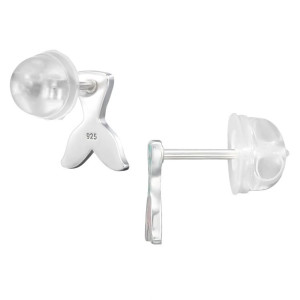 Sellő uszony gyerek prémium stift fülbevaló 925 ezüst