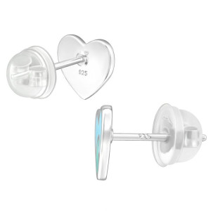Szív és Hullám gyerek prémium stift fülbevaló 925 ezüst