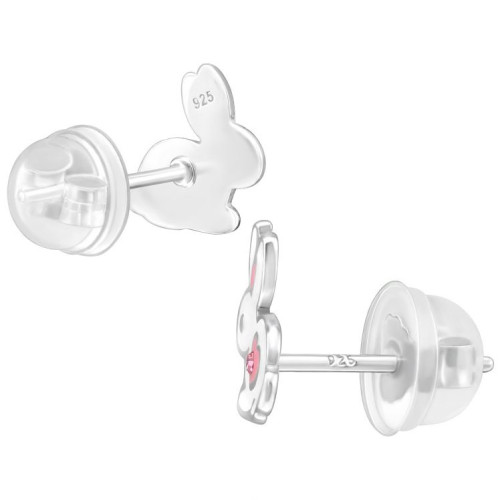 Nyúl gyerek prémium stift fülbevaló 925 ezüst