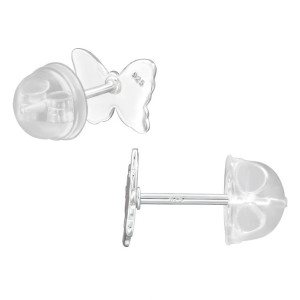 Pillangó pink gyerek prémium ezüst stift fülbevaló