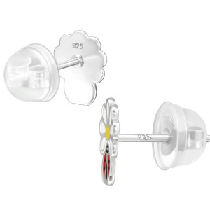 Margaréta Virág és Katicabogár gyerek prémium stift fülbevaló 925 ezüst