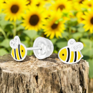 Méh gyerek prémium stift fülbevaló 925 ezüst