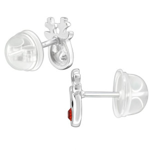 Szarvas prémium ezüst stift gyerek fülbevaló