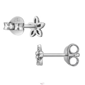 Virág gyerek gyémánt fülbevaló, 925 ezüst