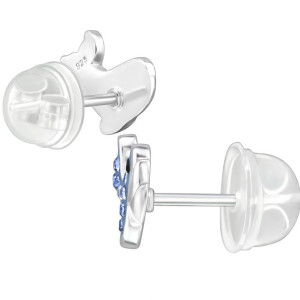 Bálna prémium ezüst stift gyerek fülbevaló