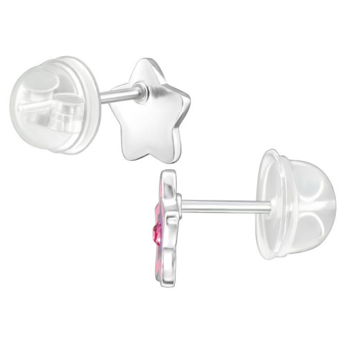 Csillag prémium ezüst stift gyerek fülbevaló