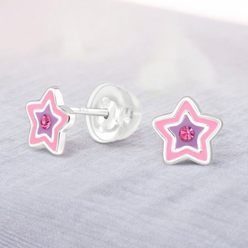 Csillag prémium ezüst stift gyerek fülbevaló