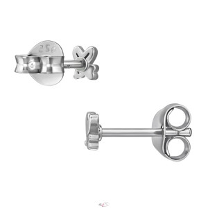 Szíves baba gyémánt lány fülbevaló, 925 ezüst