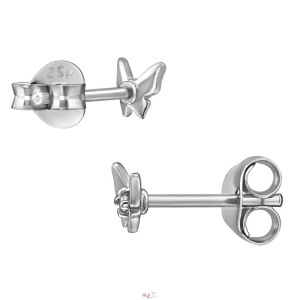 Lepkés baba gyémánt gyerek fülbevaló, 925 ezüst