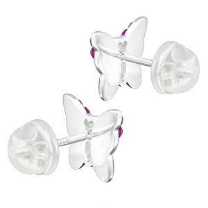 Pillangó gyerek prémium stift fülbevaló 925 ezüst