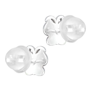 Rózsaszín Pillangó gyerek prémium stift fülbevaló 925 ezüst