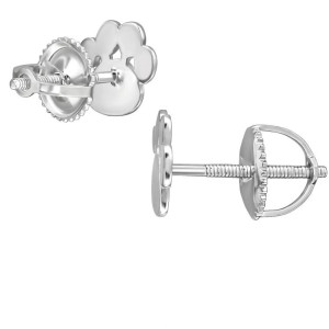 Kutya mancs csavaros biztonságos stift gyerek fülbevaló, 925 ezüst
