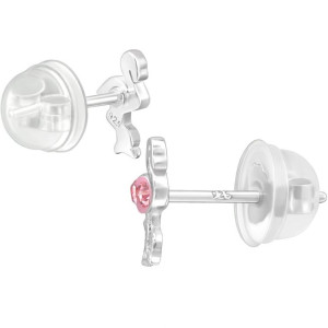 Flamingó, rózsaszín gyerek prémium stift fülbevaló 925 ezüst