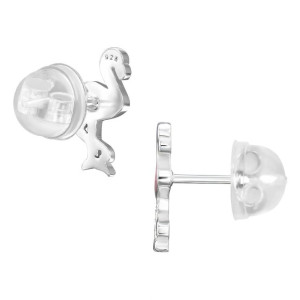 Flamingó csillámos gyerek prémium stift fülbevaló 925 ezüst