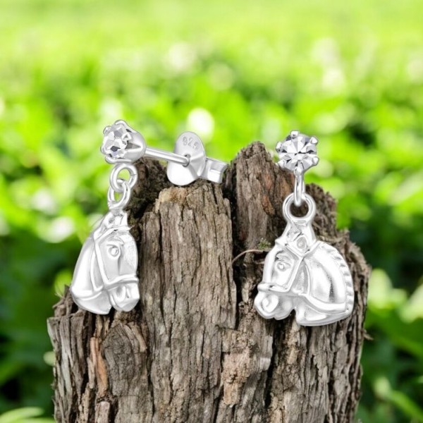 Ló kristály ezüst fülbevaló Ló kristály ezüst fülbevaló