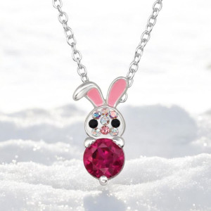 Nyuszi kristály ezüst gyerek kislány nyaklánc