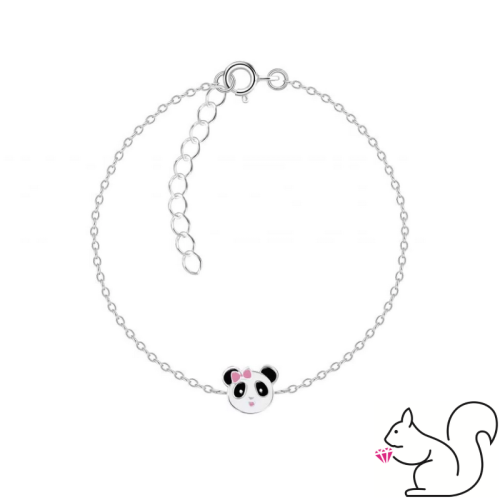 Panda kislány fejes ezüst karkötő