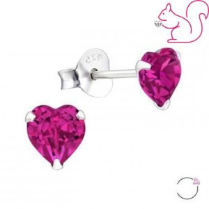 Kristály szív köves gyerek fülbevaló