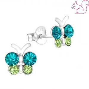 Kristály lepkés gyerek fülbevaló