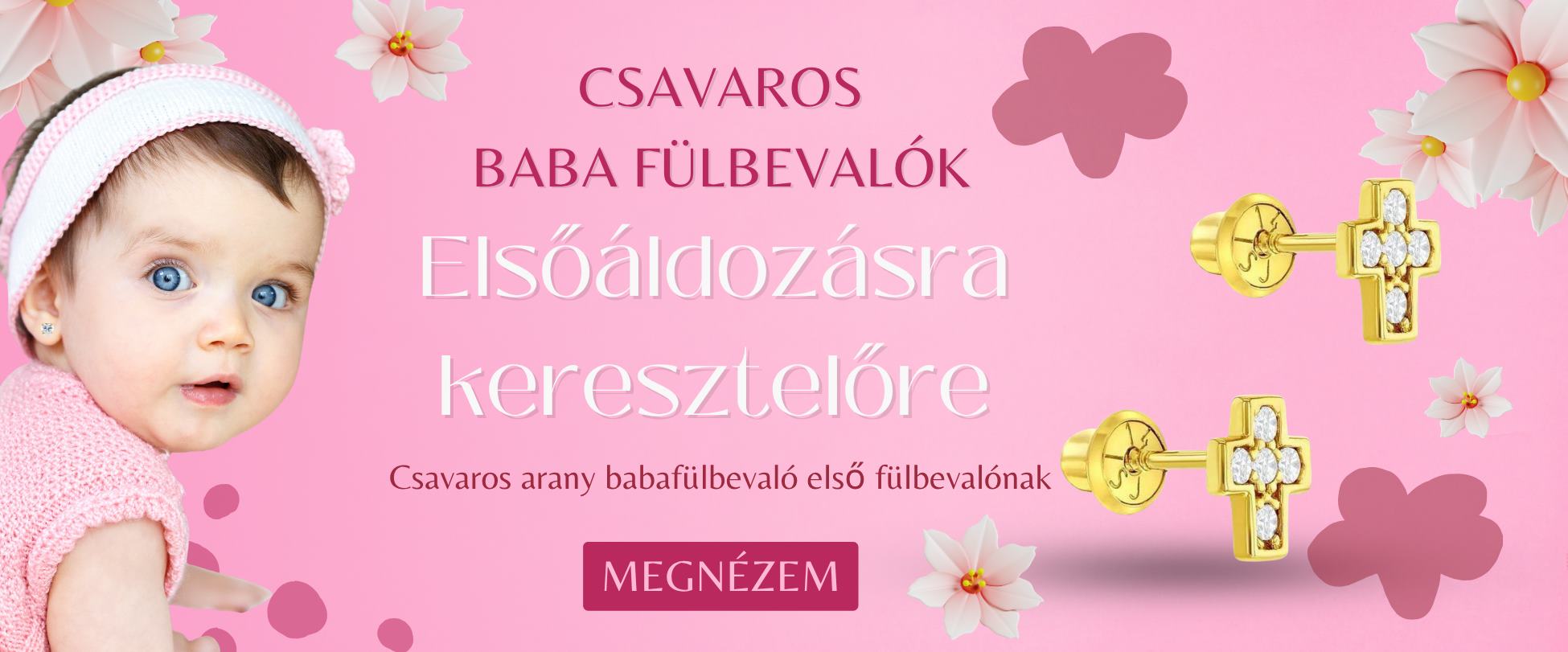 csavaros arany babafülbevaló akció